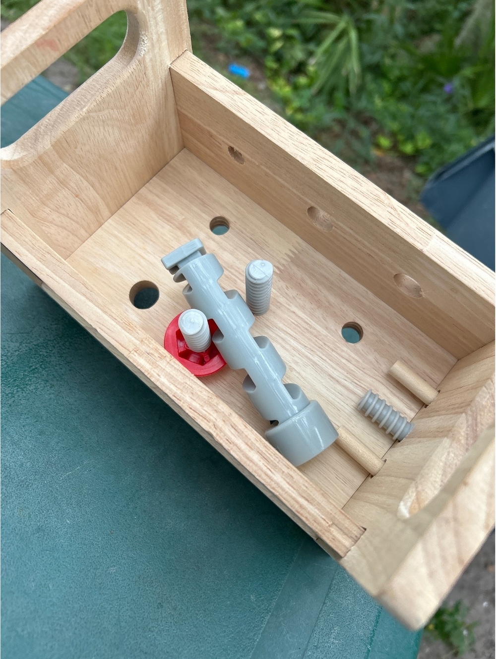 Wooden toy pieces, and parts tools